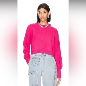 Easy Street Crop Sweater - Pink Firework